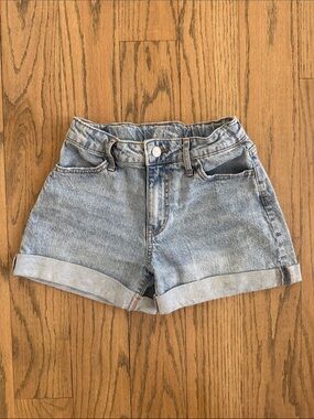 Cat & Jack Light Blue Denim Roll-Cuff Girls Shorts Size Large 10/12